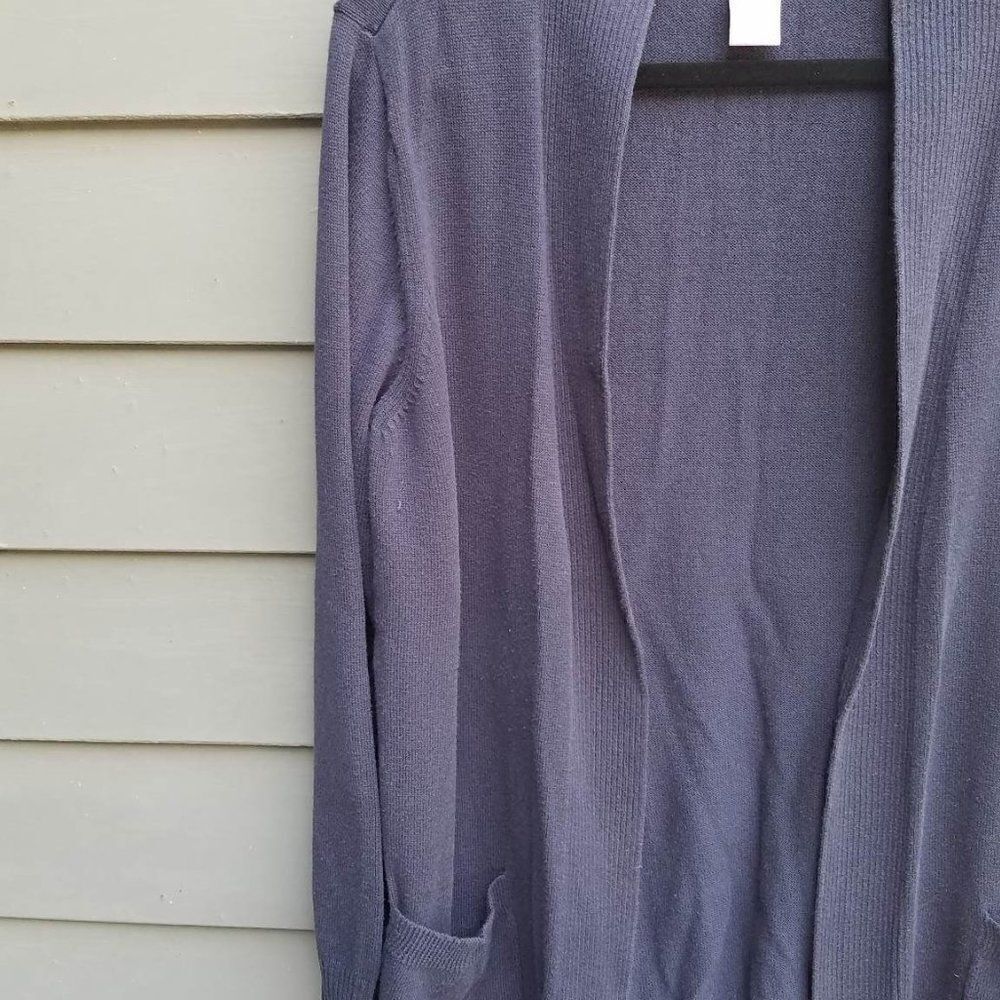 Laura Scott Navy Open Front Cardigan size Large - Picture 6 of 7